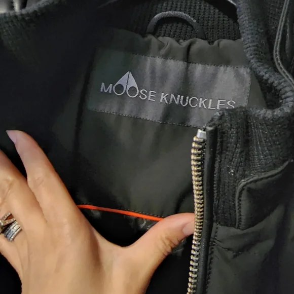 Mens Mens MOOSE KNUCKLE leather down Motorcyle Jacket - Picture 3 of 9